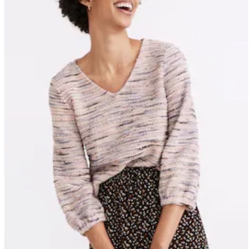 Madewell Rainbow Jacquard Full-Sleeve Top Multicolor Knit Textured Sweater Large